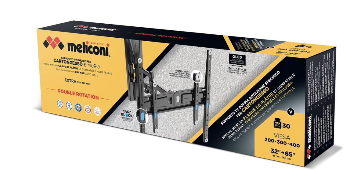 Meliconi: il supporto TV fisso 400 F, anche per pareti in cartongesso